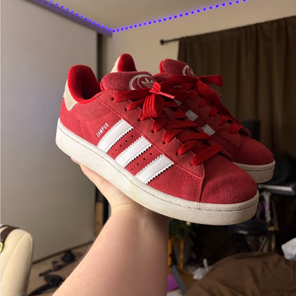 Adidas Campus Red and White Sneakers